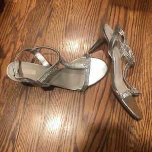 Silver sparkle heels